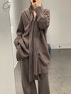 Mutedance 24 Autumn and Winter Button Cashmere Sweater MD-MD24FW126-BROWN MD24FW125 MD24FW126